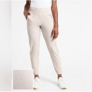 Athleta Pants Womens 4 Cream Brooklyn Textured Jogger Leopard Animal Casual City